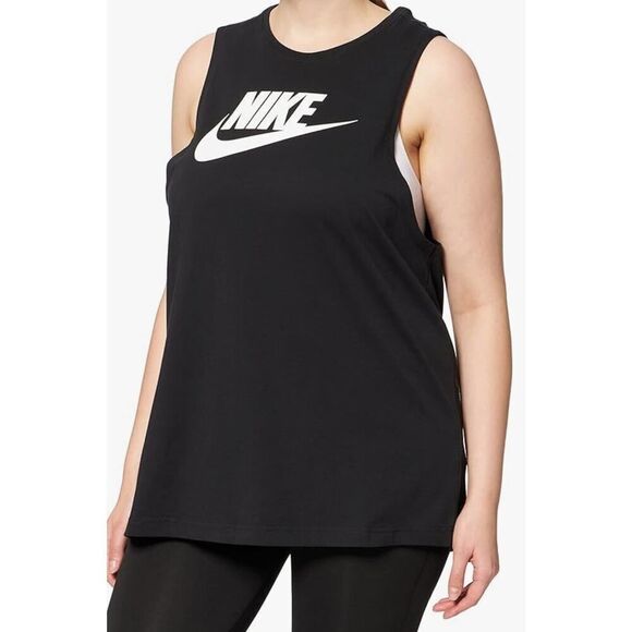Women's Nike Logo Black Tank Top Size L‎ - Picture 1 of 4
